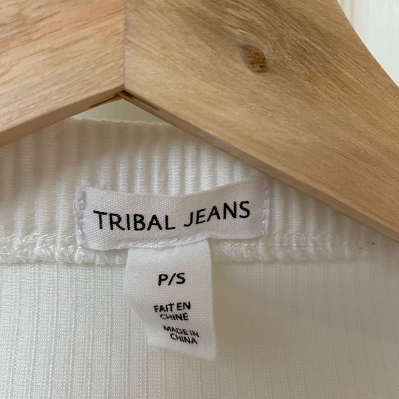 Bright White Ribbed ottoman Tunic Style Shirt - Picture 7 of 8